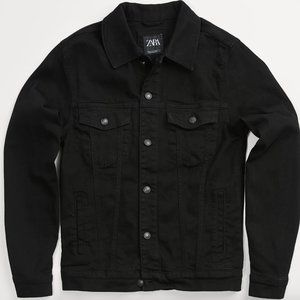 Zara Men's Basic Denim Jacket Black